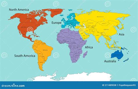 mapa dividido en continentes.